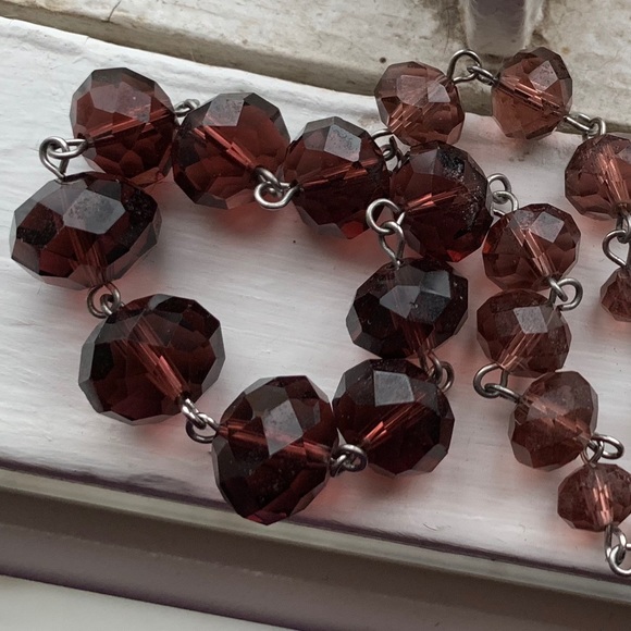 Faceted Amethyst Glass Cookie Lee Necklace - Picture 7 of 8